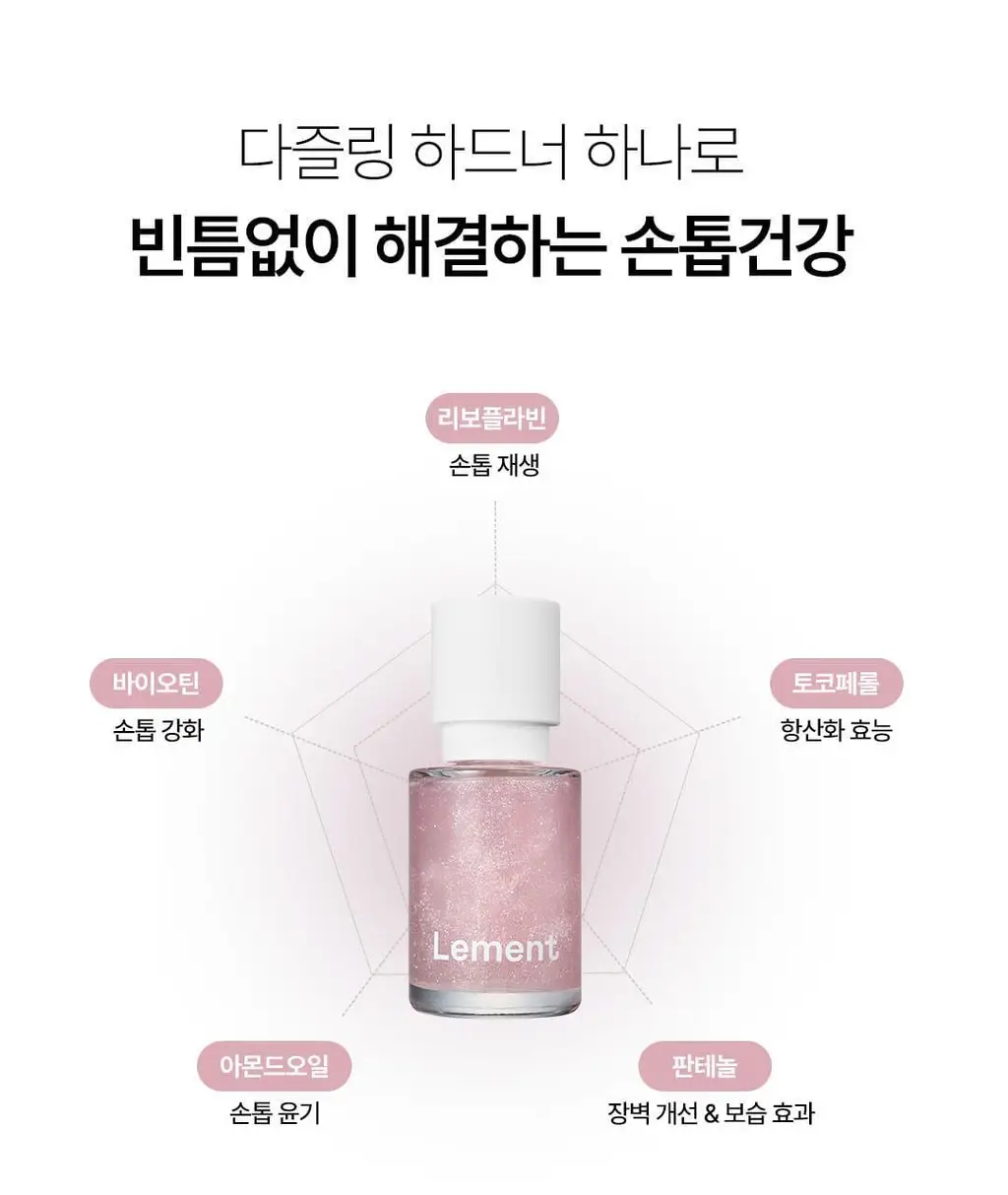 [NEW 케어2종] 르멘트 반짝임 다즐링 네일 하드너 & 쉬머스 네일 영양제 상세페이지 11